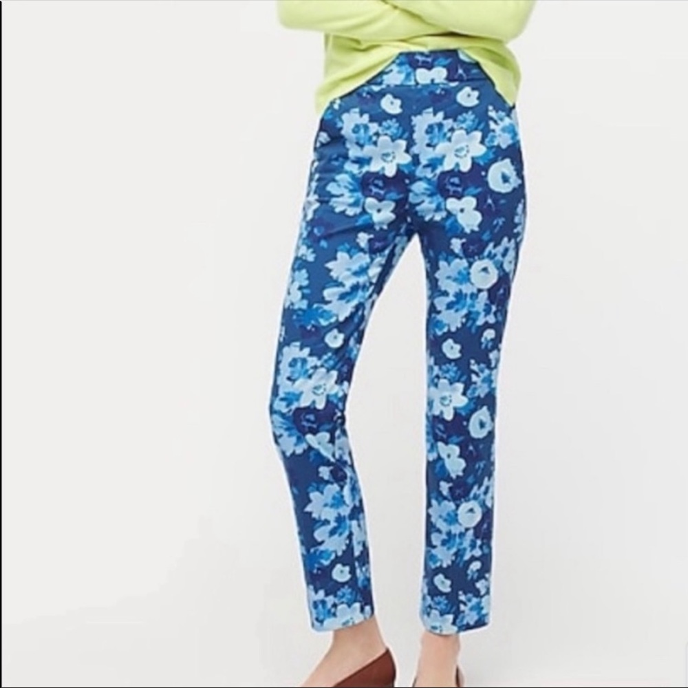 J. Crew 4T Remi straight leg ankle pant Watercolor Begonias